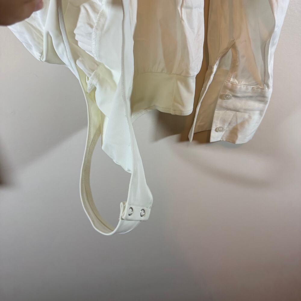 Mare Mare x Anthropologie White Button Down Blouse Bodysuit Womens XS Minimalist - Picture 5 of 8